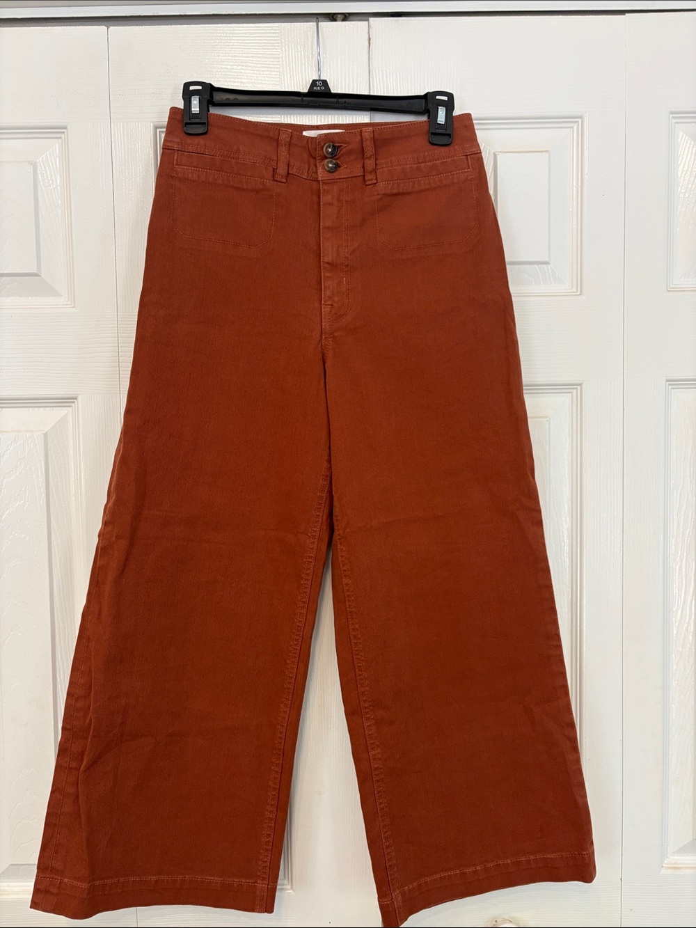Wide-Leg Corduroy Jeans in Rust for Women 829
